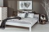 Manželská postel v bílo-hnědém provedení, dvoulůžko Gazel.