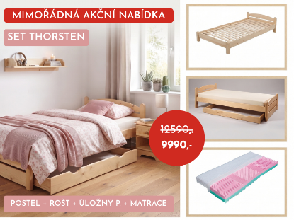 Spántkový set Thorsten 90x200 cm přírodní smrk